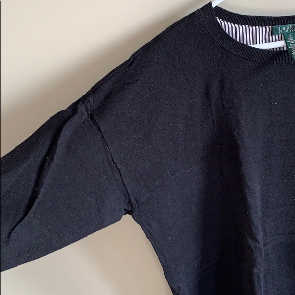 Ralph Lauren 3/4 sleeve black sweater with stripes - Picture 2 of 7